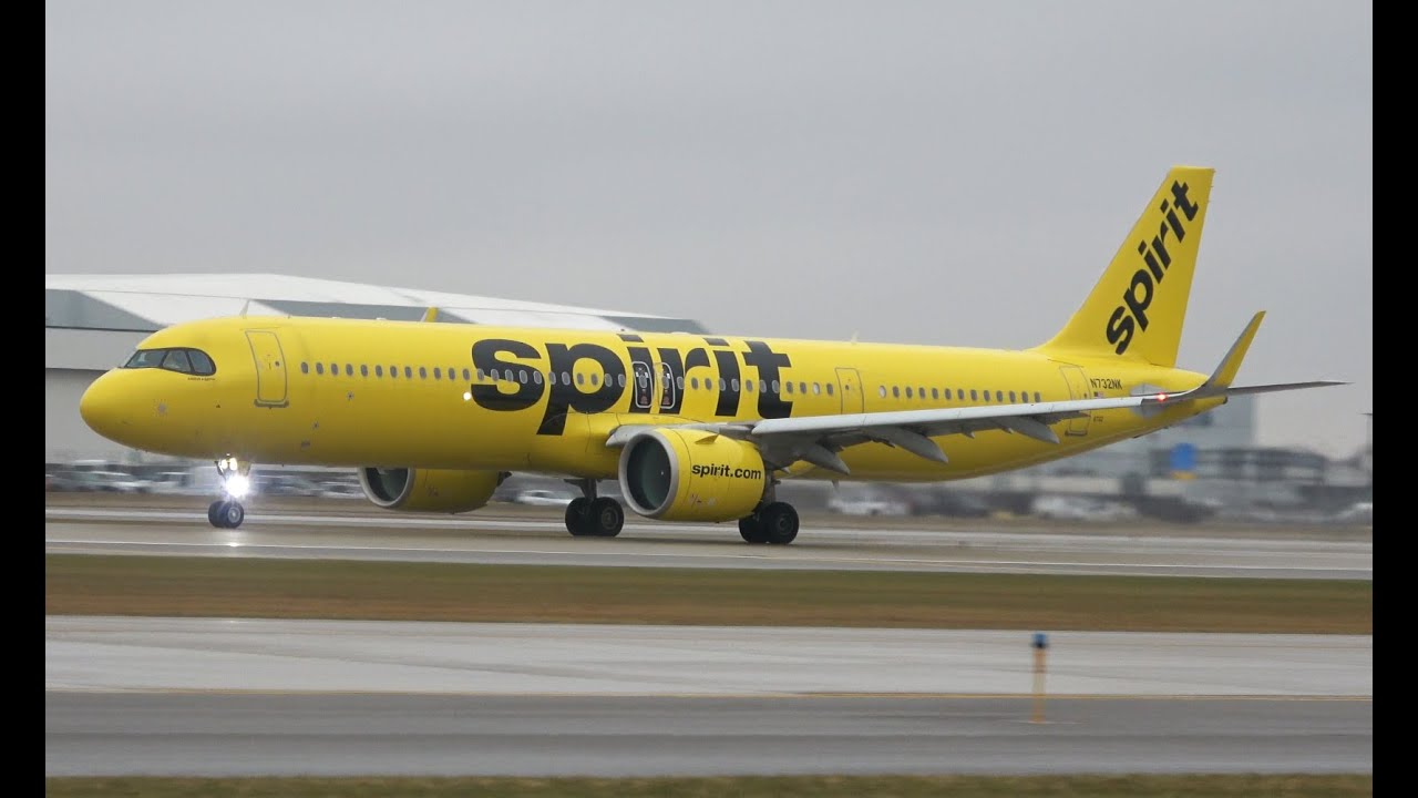 Spirit A321NEO take off, DTW - YouTube
