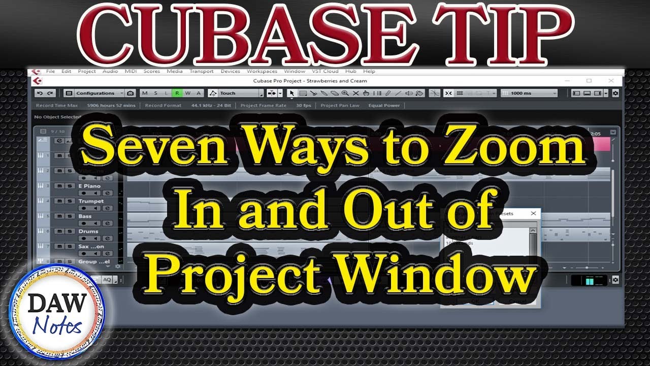 Cubase Tip: Seven Ways to Zoom in and out of project window