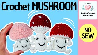 How to Crochet Mushroom Amigurumi for Beginners | Small Crochet Projects No Sew 🍄 #crochetplushie