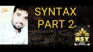 Syntax part 2