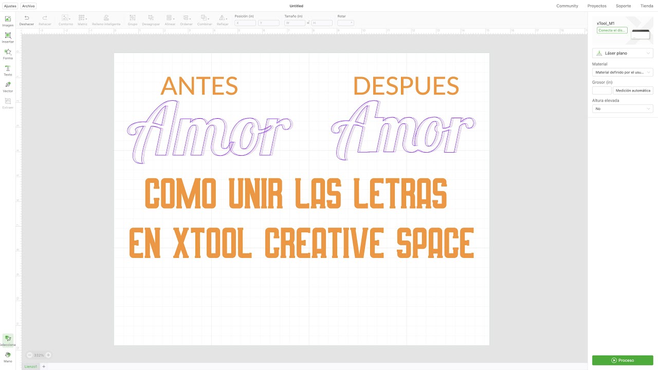 COMO UNIR PALABRAS EN XTOOL CREATIVE SPACE HOW TO COMBINE WORDS IN Como Unir Palabras En Xtool Creative Space How To Combine Words In