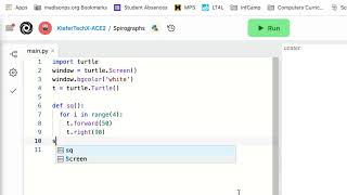 How to define a  square and spirograph function in Python Profile