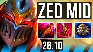 ZED vs AKALI (MID) | Good KDA: 20/1/4 | NA Challenger | 26.10