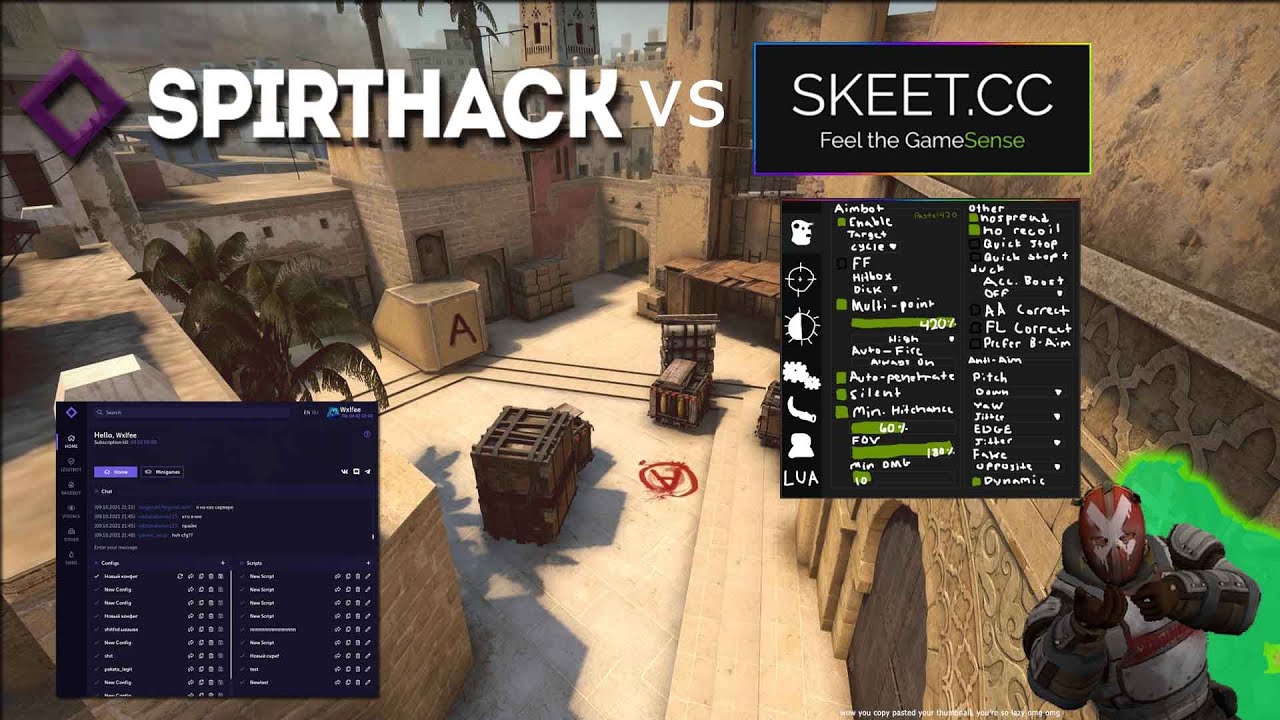 Spirthack.me v2 Semi Rage |  Against "1.8k" gamesense users | CSGO [Spirthack#2]