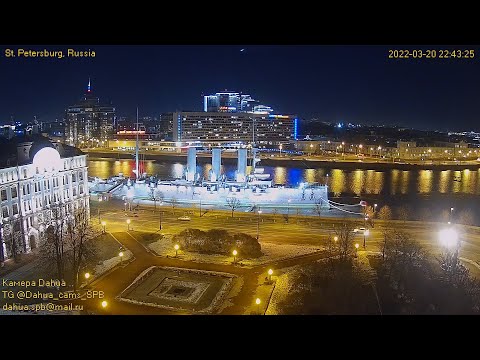 CCTV Meteor or UFO caught on Aurora camera 20 mar 2022 22:43 НЛО или метеор в небе Санкт-Петербурга