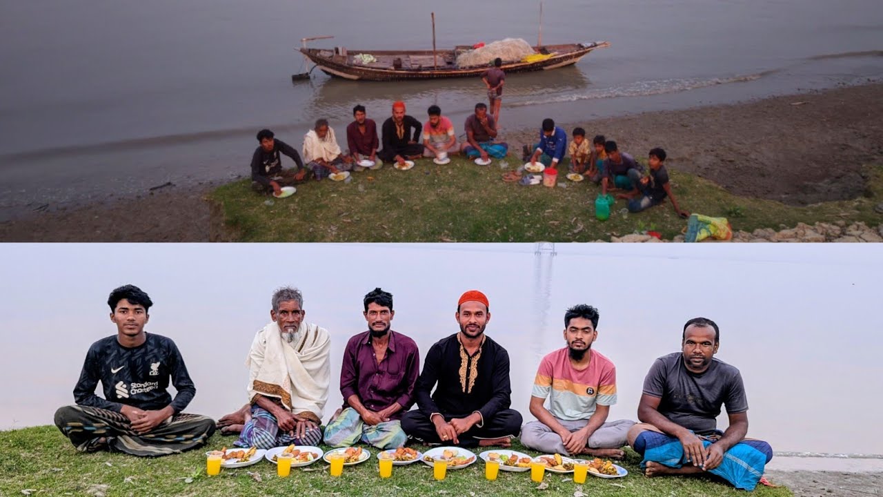 জেলে ভাইদের নিয়ে তেতুলিয়া নদীর কূলে ভাসে ইফতার করলাম |#iftar #ramadan 