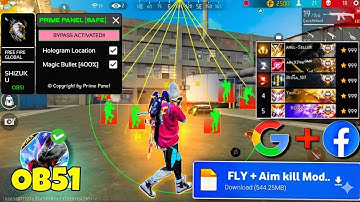 AIMKILL ☠️ MOD MENU 🔥Antiban FF Panel🔥Free Fire Injector🔥Ob51 Free Fire Hack😈FF panel Hack #tedrush