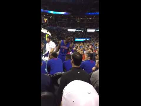 Reggie Jackson's kind words to the Thunder crowd on 11/27/15 in OKC