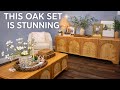 Aurora Oak Coffee Table &amp; Media Console Set Assembly + Styling