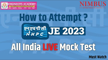 How to Attempt NHPC-JE Free Live Mock | NHPC-JE Test Series | NHPC-JE Mock by Nimbus Test Buddy