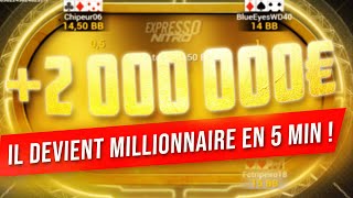 IL GAGNE L'EXPRESSO JACKPOT 2 MILLION SUR WINAMAX (sur une dernière main assez sale) screenshot 4