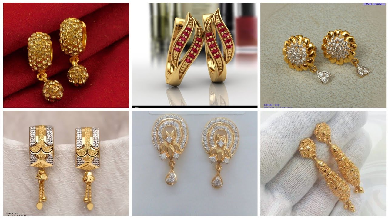 Amazing Different Style of Gold Earring's / Daily Wear Gold Stud ...