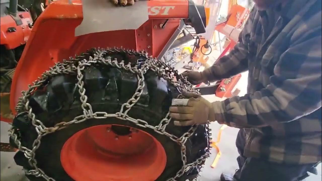 Kubota tractor chains installation tips YouTube