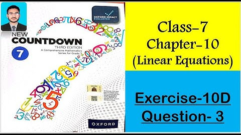 Class 7 math exercise 10D Question 3 (Graphical method) |New countdown third edition 7 exercise 10D