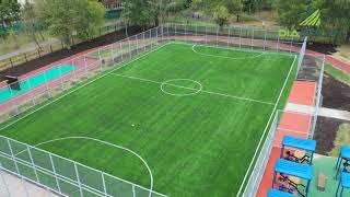 Футбольная площадка 1360м2. Газон DiaSport ProfiFootball M60. Г. Москва, ул. Косинская 28А