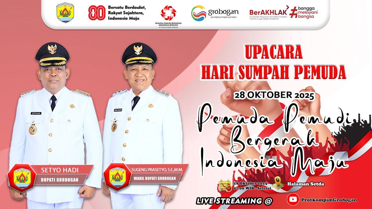 📡LIVE : UPACARA PERINGATAN HARI SUMPAH PEMUDA PEMERINTAH KABUPATEN GROBOGAN | 28 OKTOBER 2025