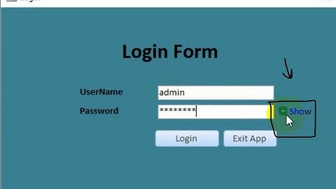 Show and hide Password in Microsoft Access (No Voice)