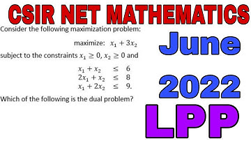 CSIR NET JUNE 2022 SOLUTION || LPP SOLUTION || CSIR NET MATHEMATICS JUNE 2022 SOLUTION