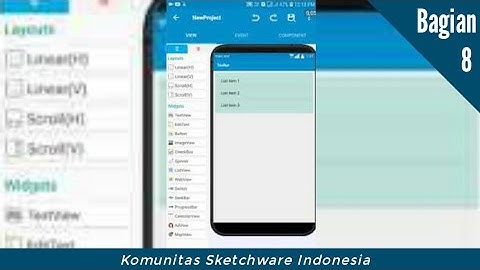 Cara menggunakan ListView Lengkap (part 2) custom view | Tutorial Sketchware dari Nol | bagian 8