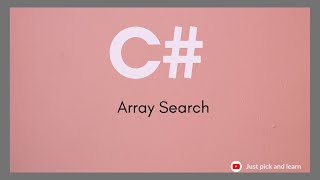 How to find element in C# array | Searching element in an array | Array search in C# | Arrays in C# Wealth