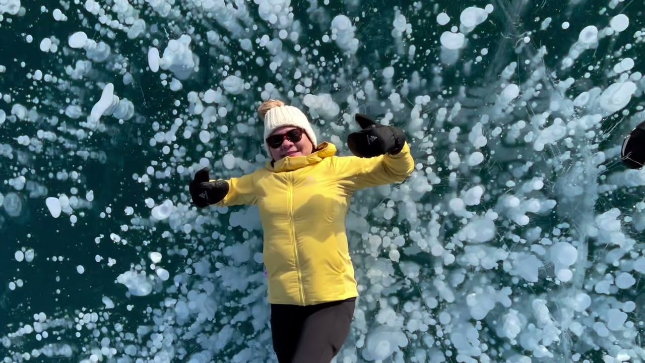 FAMOUS METHANE BUBBLES, Abraham Lake (Jan. 12, 2023)