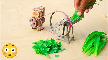 diy tractor diesel engine chaff cutter machine | science project @topminigear8280