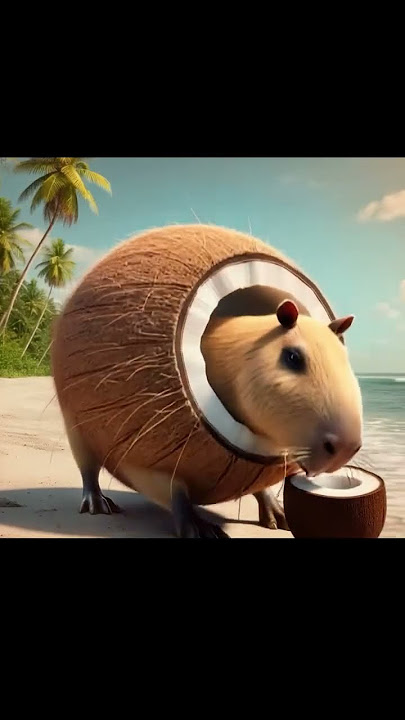 a capybara Normal, no, better a capybara inside a coconut