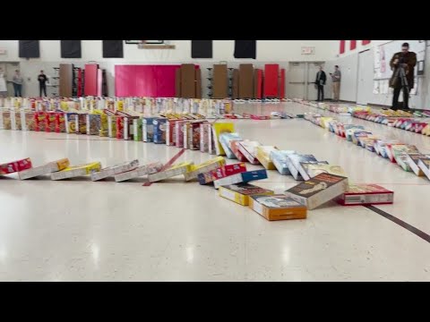 Do Good Wisconsin Cereal Box Domino Challenge at Green Bay Trinity Lutheran School