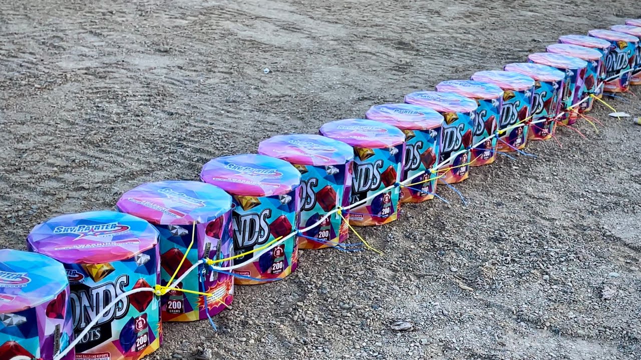 288 SHOTS OF DIAMONDS FIREWORK BY SKY PAINTER YouTube