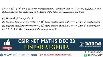 Csir Net Math Dec 23: Linear Algebra Solutions using Short Tricks