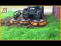 Thick weed gets ripped in an instant  most satisfying street sweeper  driveway cleaning machines