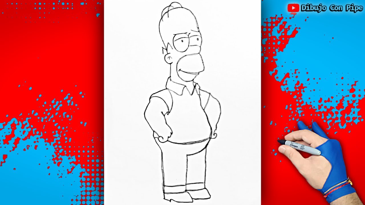 Нарисуйте Гомера Симпсона 🍩🌈 Рисунки для детей