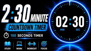 ⏳ 2 Minute 30 Second Countdown Timer | 150 Second Timer | 2 min 30 sec timer | Perfect for cooking 