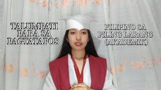 Talumpati para sa Pagtatapos - Filipino sa Piling Larang (Akademik)