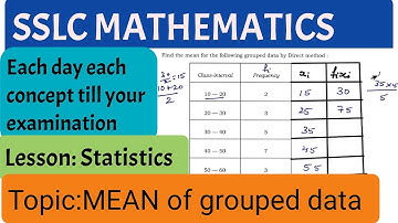 SSLC MATHS/HOW TO FIND Mean of grouped data/ EACH DAY EACH CONCEPT TILL YOUR EXAMINATION day 3