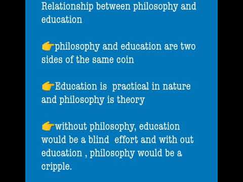 Relationship between education and philosophy - YouTube