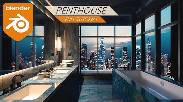 Blender Interior Design Tutorial - Luxury Penthouse Bathroom
