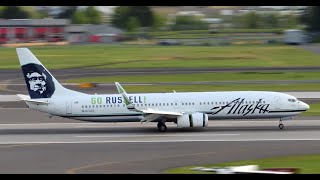 Alaska Airlines Boeing 737-900ER Russell Livery [N453AS] landing in PDX