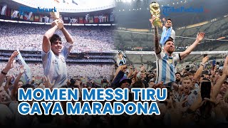 🔴 Messi Tiru Gaya Maradona saat Perayaan Juara Piala Dunia 2022, Digendong Aguero Keliling Lapangan