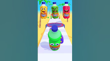 Juice Run Lvl.95 - Green vs Yellow vs Red Coke Bottle 🍹🔥 Who Will Win❓ #shorts #games #juicerun