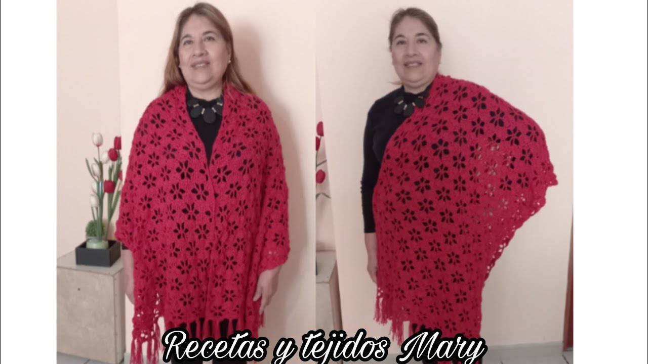Increible el resultado chal a crochet puntada de estrella ♥️⭐♥️⭐♥️