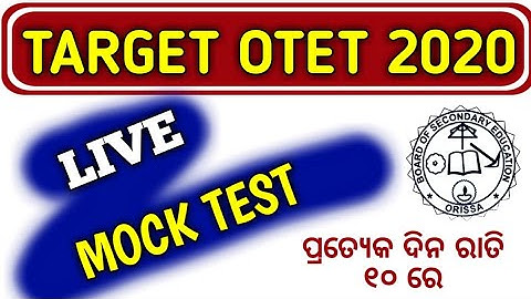Target OTET 2020//LIVE MOCK TEST//BY SR STUDY POINT