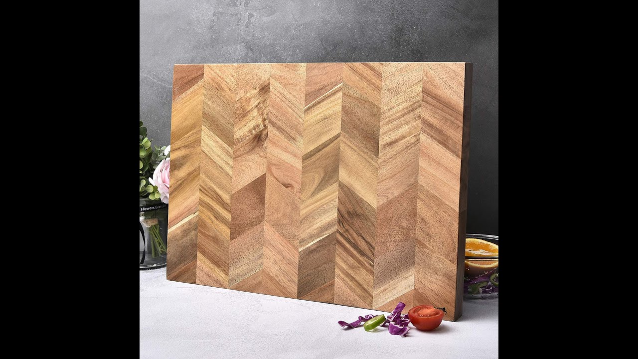 BILL.F Large Acacia Wood Cutting Board 18x13 Inch | Unboxing