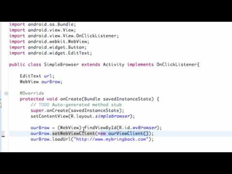 Android Application Development Tutorial   91   Set WebView Client for a Brower app   YouTube