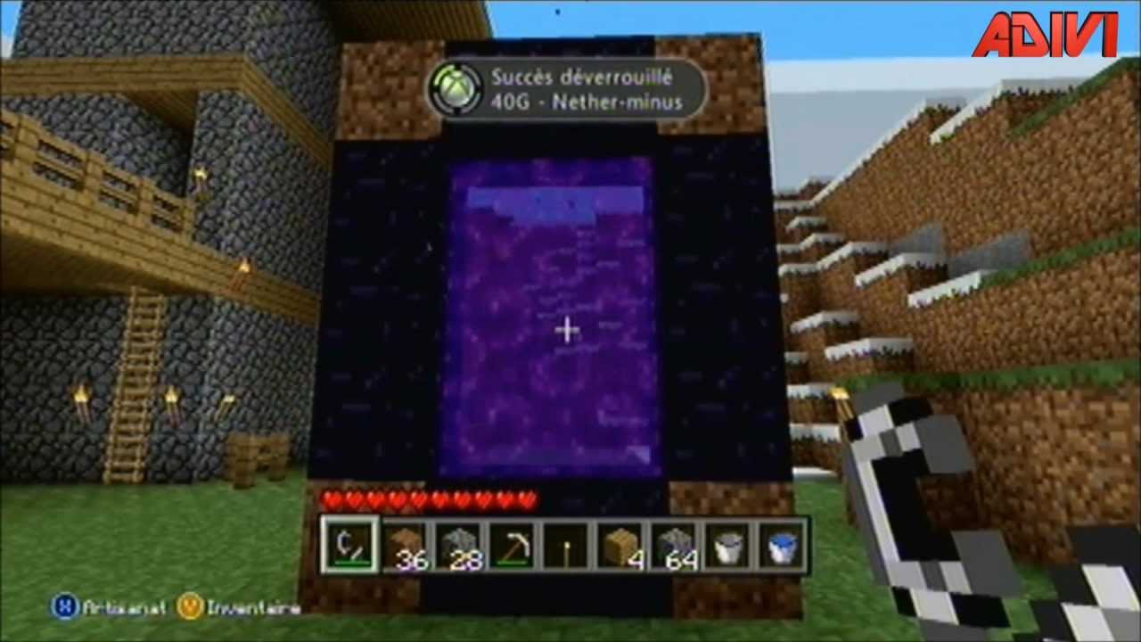 Créer le portail du Nether sur Minecraft Xbox 360 ( Tutoriel FR ) - YouTube