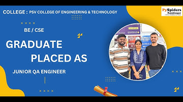 BE  (CSE) Graduate Placement Story From PySpiders Rajajinagar | As a  JUNIOR QA ENGINEER
