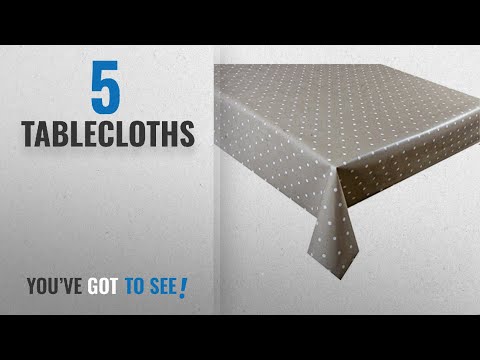 top-10-tablecloths-[2018]:-2-metres-(200-x-137cm)-vinyl-tablecloth,-6-seater-size,-beige-polka-dot,