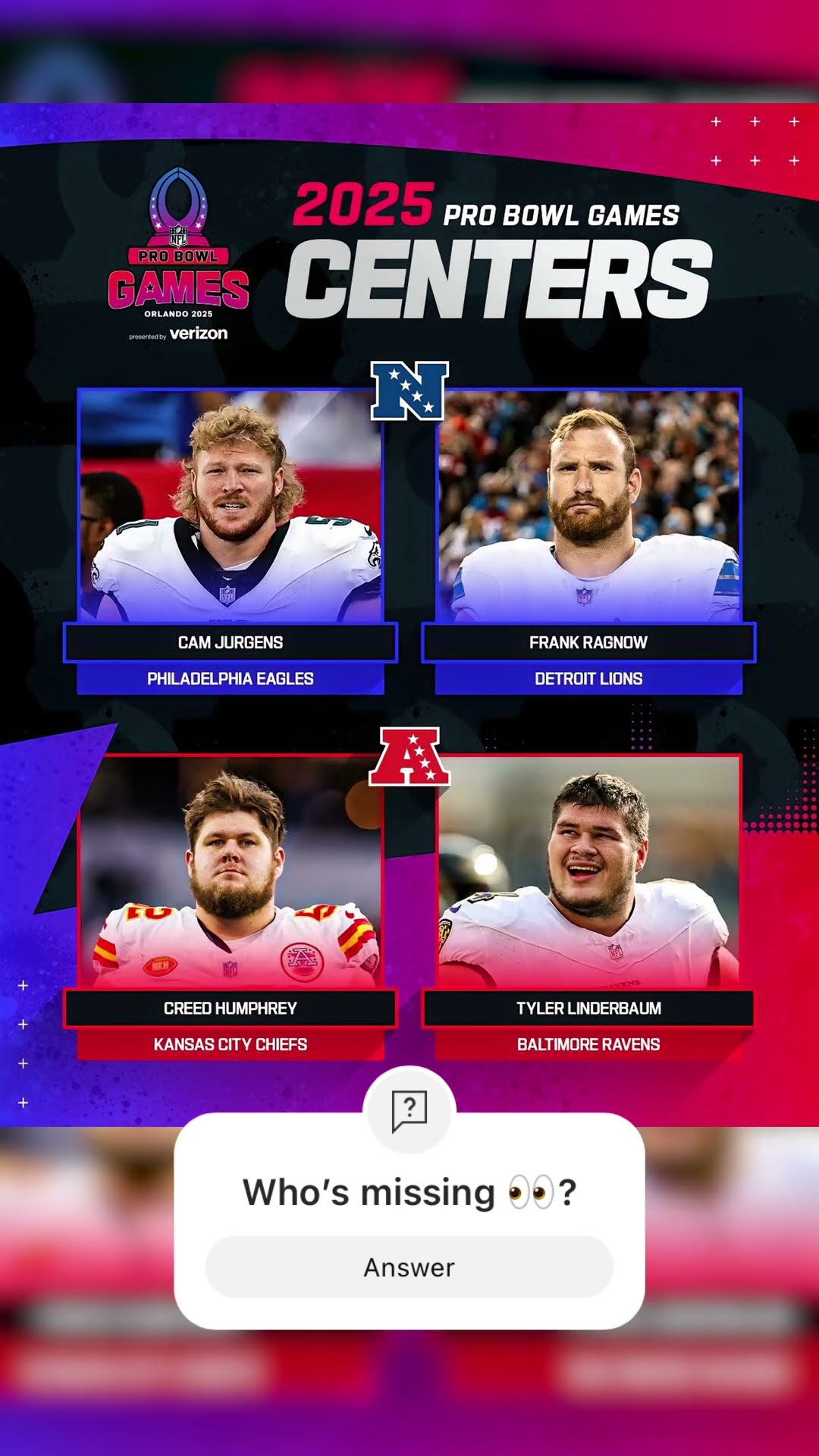 Your 2025 NFL Pro Bowlers!!