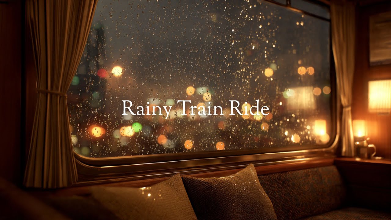 Rainy Train Ride | Rain on Window & Train Sounds for Deep Sleep