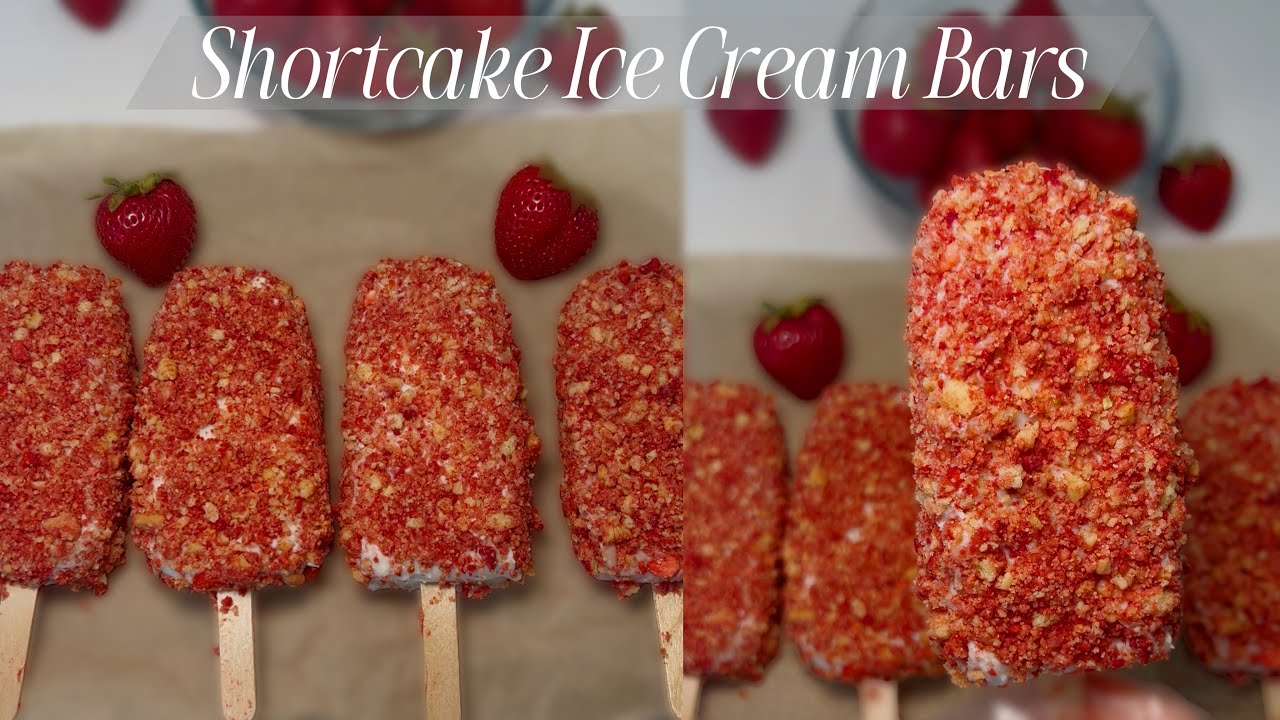 Strawberry Shortcake Ice Cream Bars Recipe (vegan)
